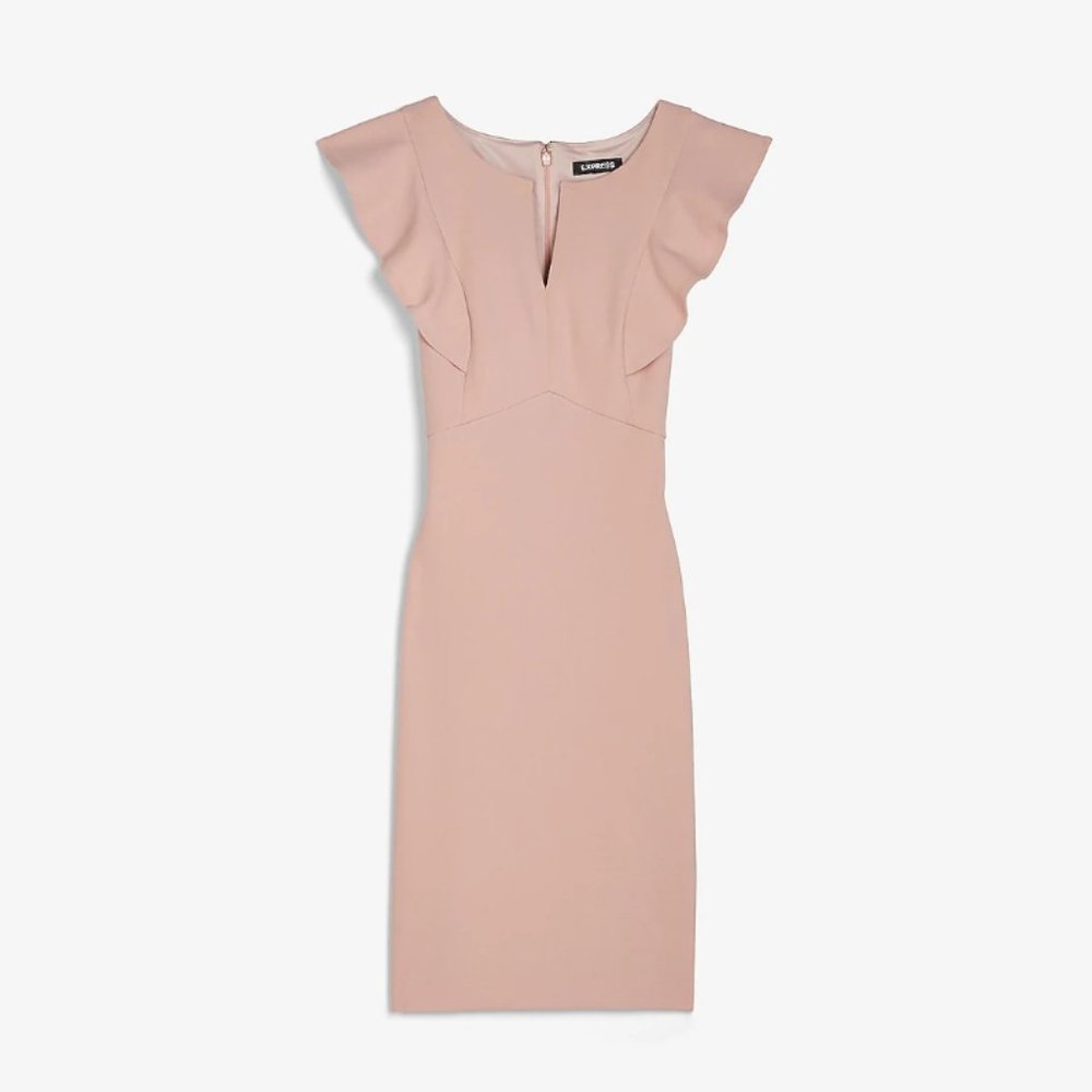 Express Ruffle Sleeve Sheath Dress - Picture 3 of 10